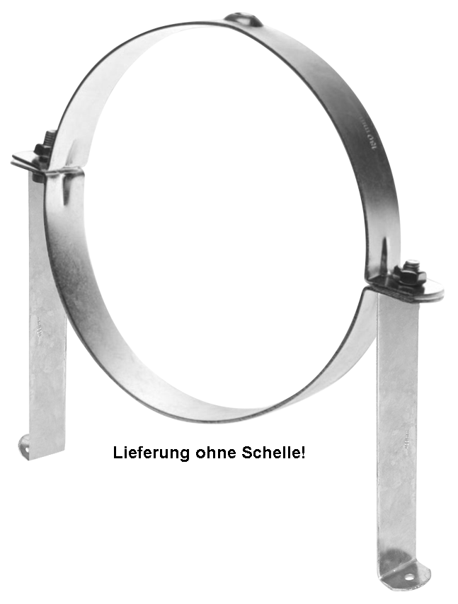 Wandhalter für Rohrschellen für Durchmesser 350 - Detail mit Schelle (nicht im Lieferumfang enthalten)