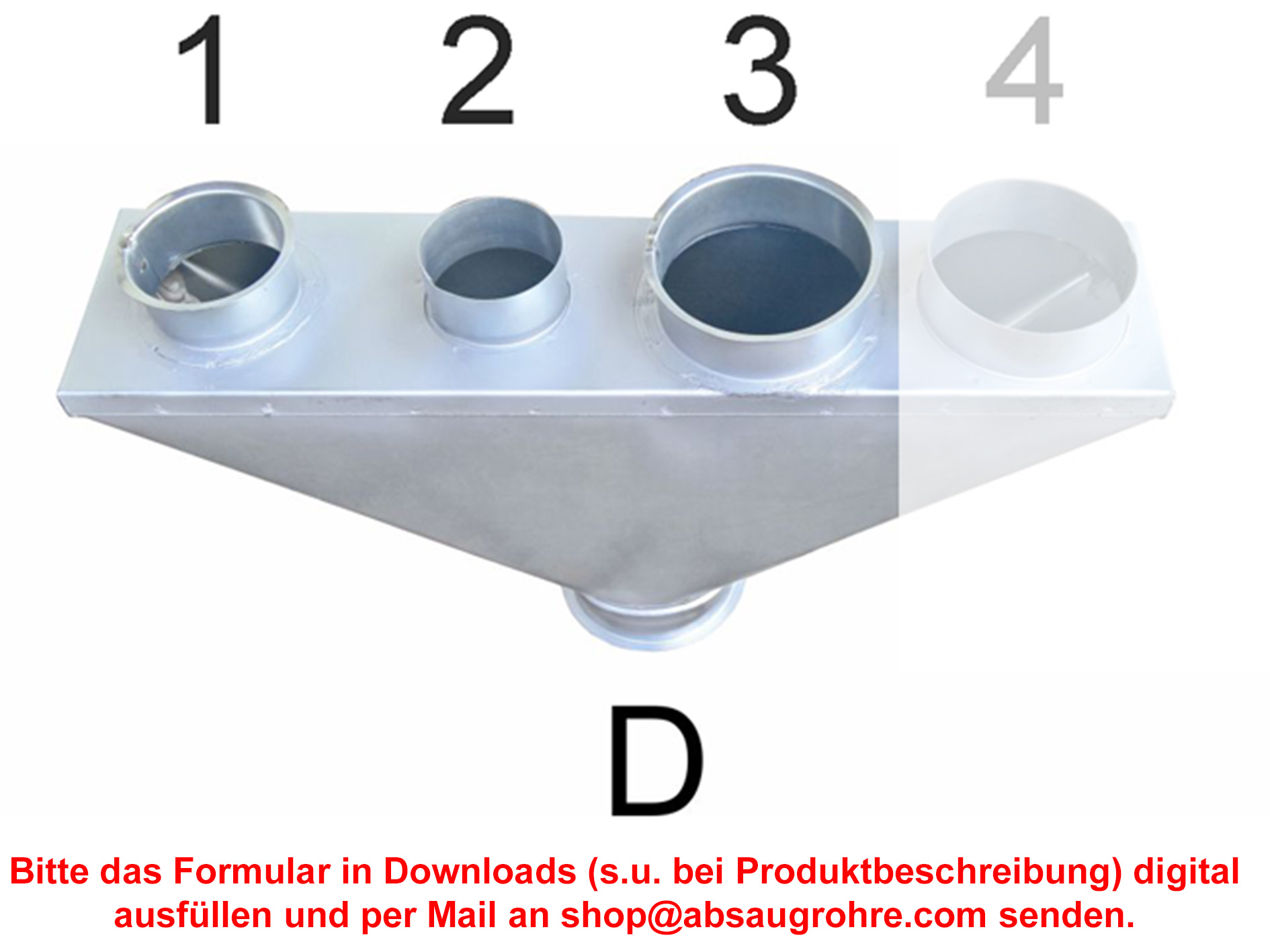 Sammler mit 3 Schlauch- oder Rohranschlüssen (Abb. ähnlich)
