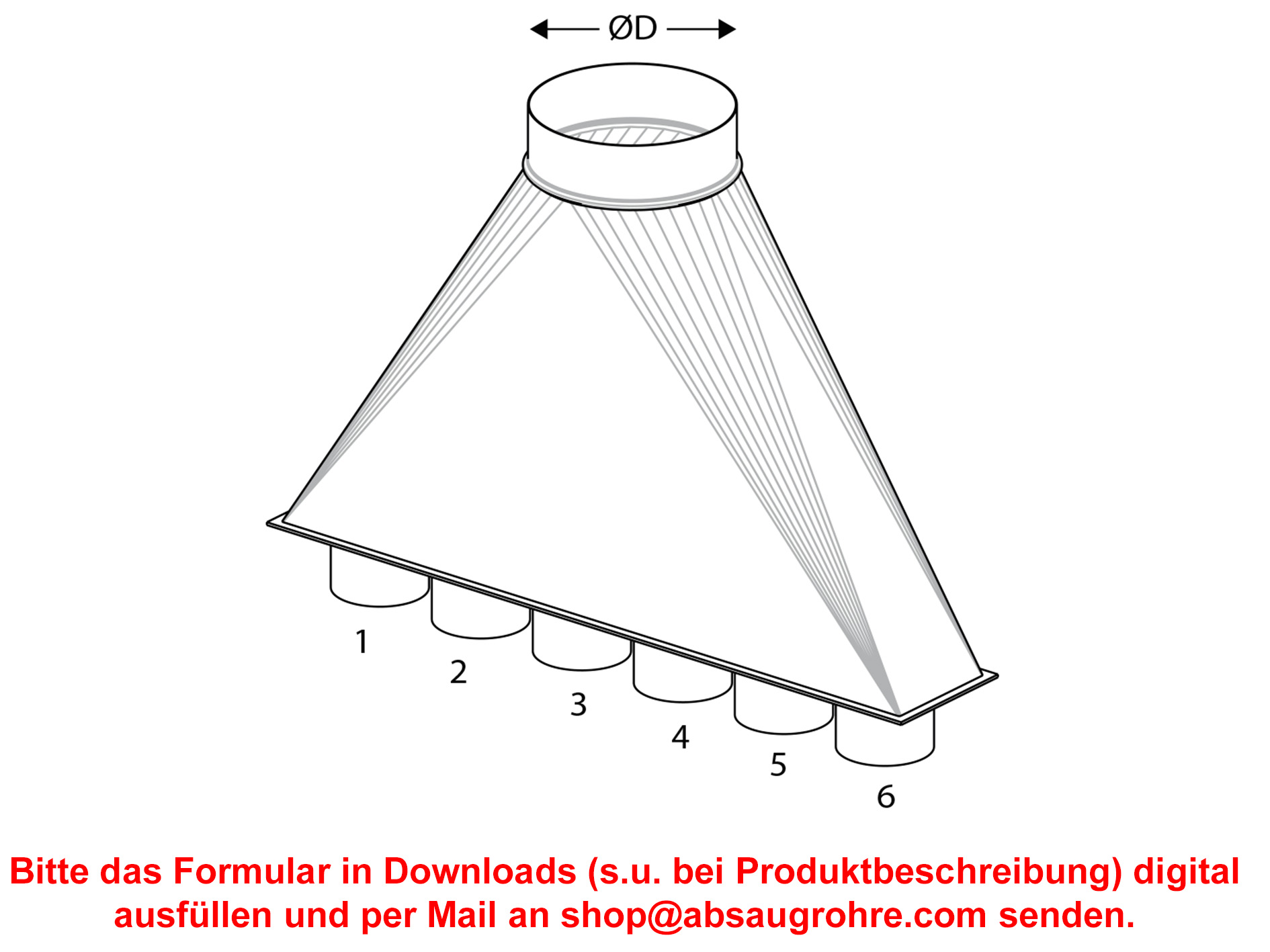 Sammler mit 6 Schlauch- oder Rohranschlüssen (Abb. ähnlich)